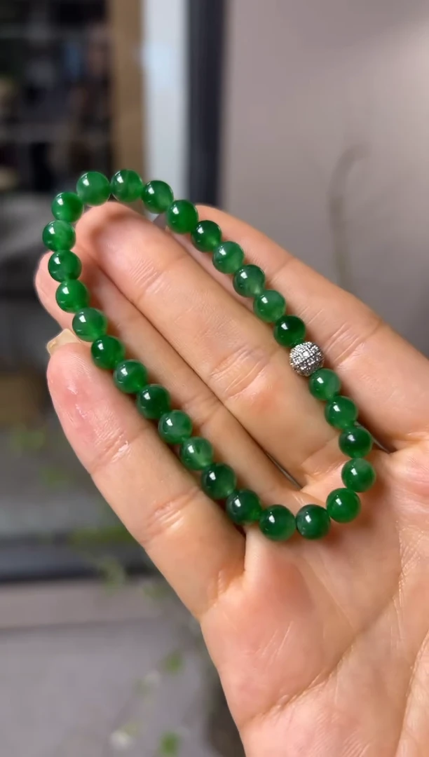 未镶嵌定制翡翠源*75000+3750绿手串