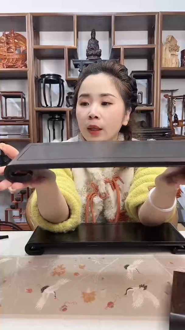 【闪购商品】木紫光檀书卷长方摆台32.5*12.5  