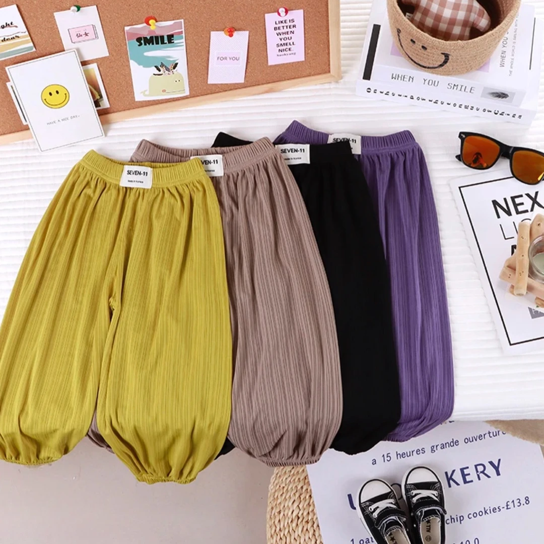 K童薄款夏季防蚊裤休闲百搭宽松透气长裤中性款阔腿韩版洋气