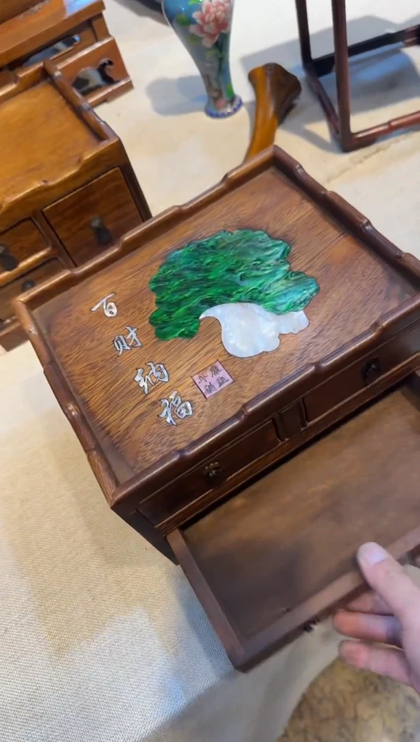 花梨木类文成盘   工艺品 摆件