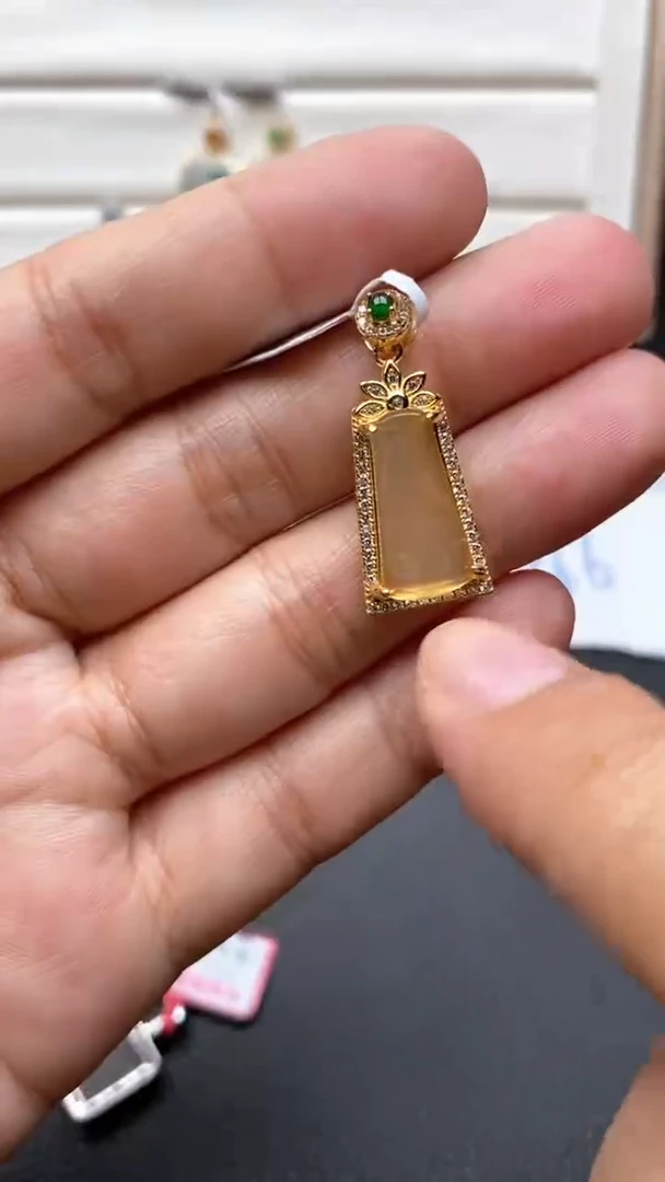 银S925镶嵌戒指翡翠1