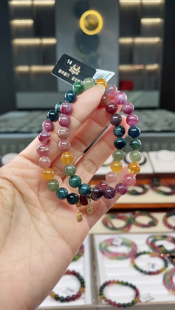 未镶嵌老矿碧玺单圈手串7mm+碧玺（多样性发一条）Q