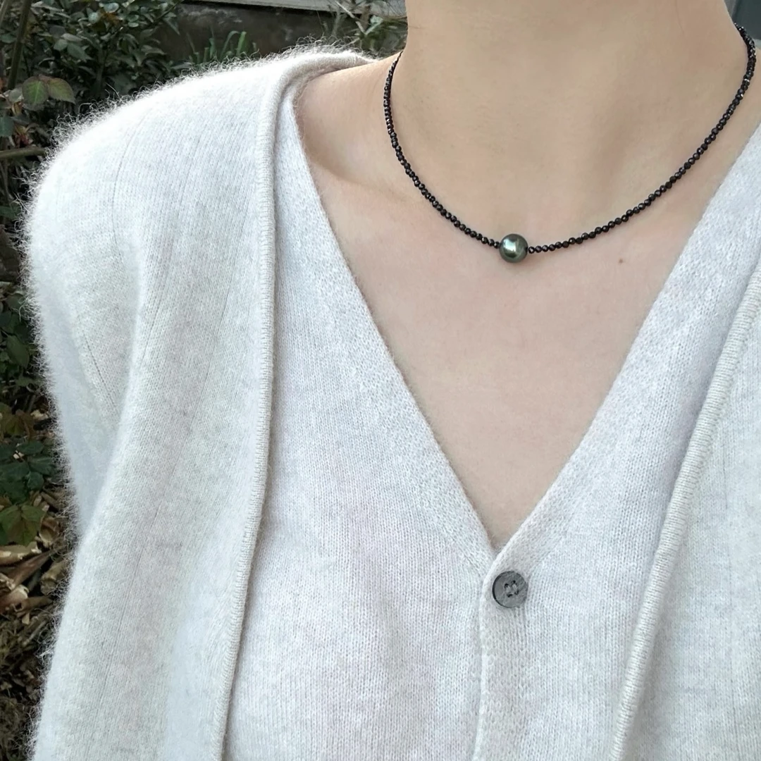 天然大溪地黑珍珠10 - 12mm 925扣头项链多样性发其一