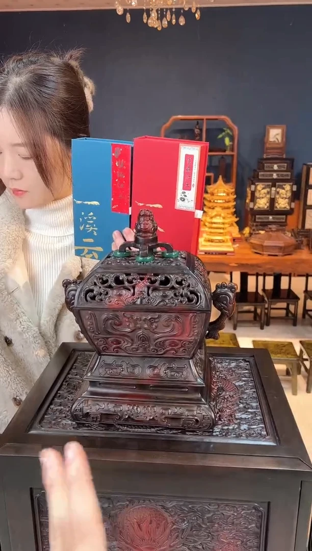 【闪购商品】红酸枝木类家具大香炉