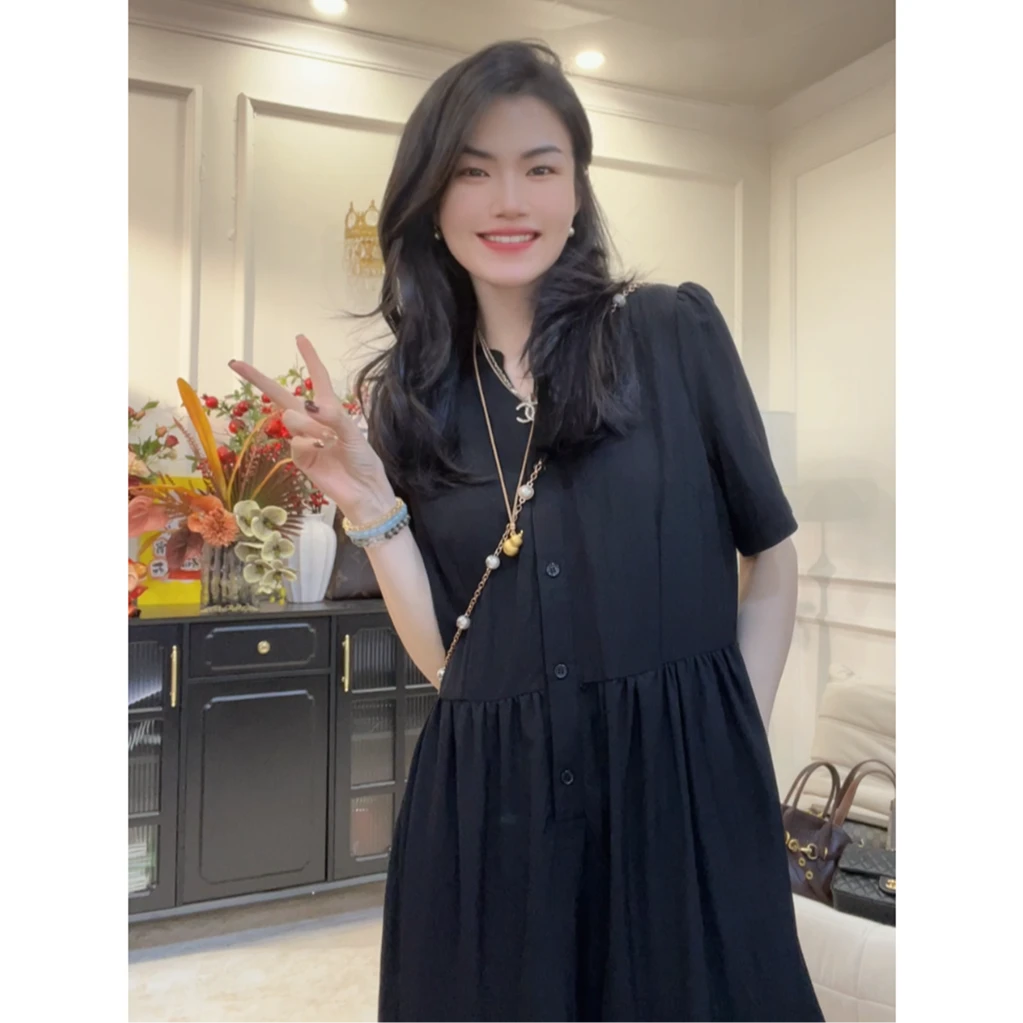 【恒春令】小个子/常规~衬衫裙短袖极简黑色宽松白色连衣裙高级感