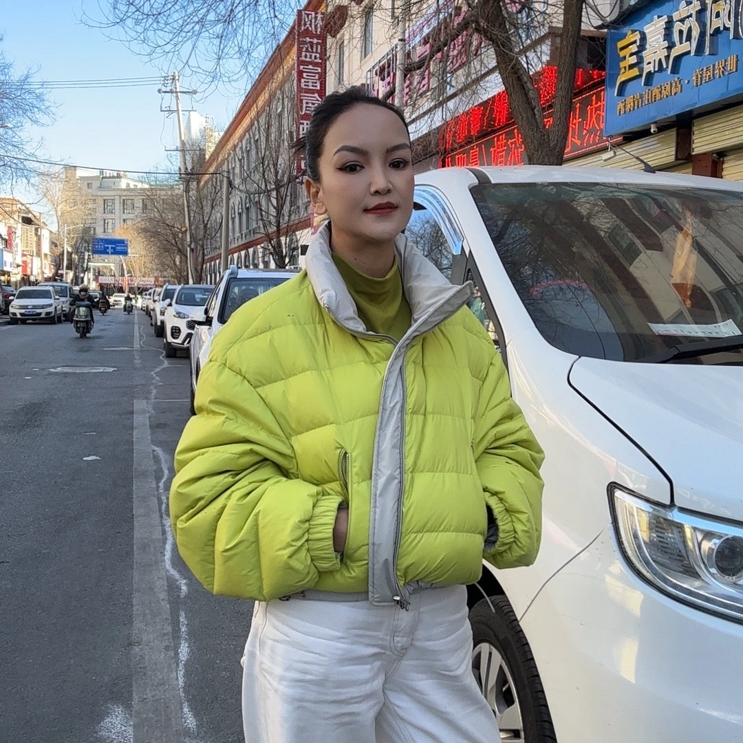 欧洲双面羽绒 冬季新款立领面包服时尚