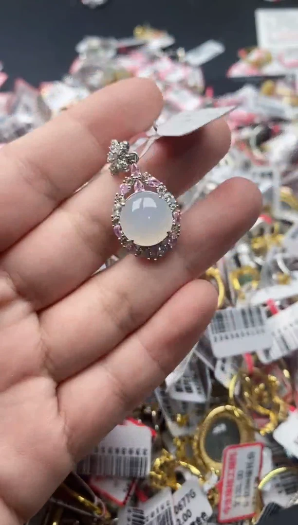 【闪购商品】翡翠戒指银S925镶嵌55555---9