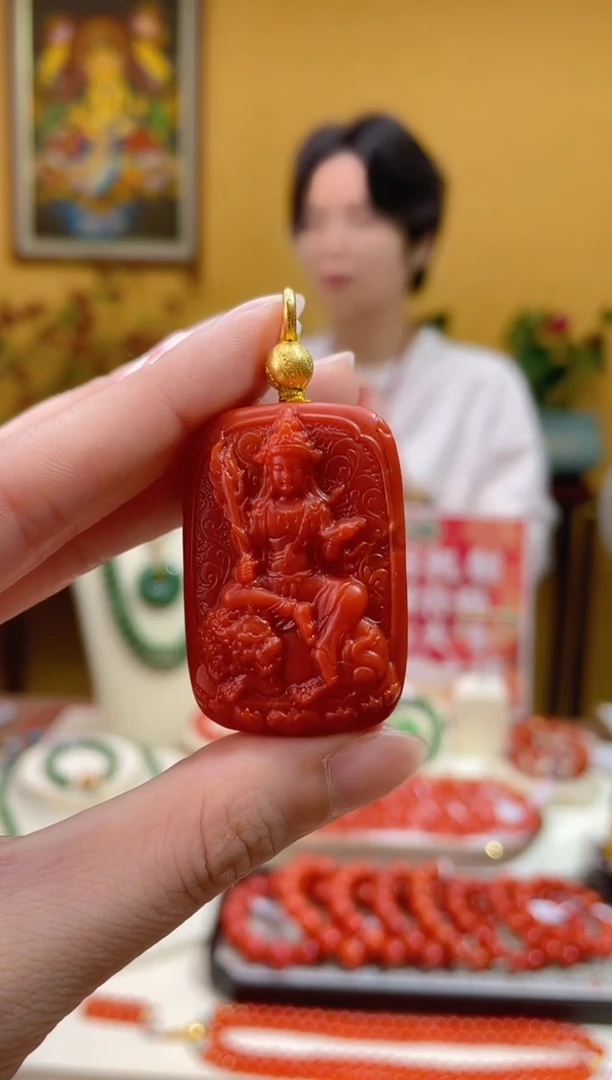 南红玛瑙18K金镶嵌颈饰7@@ZY50428018