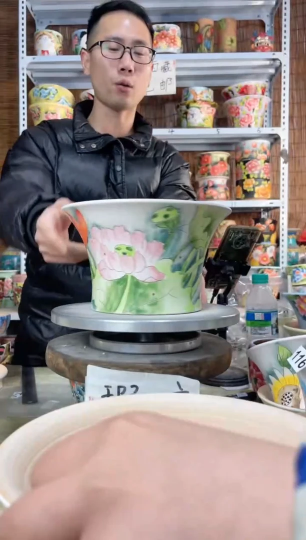 【闪购商品】摆件162陶花岛多肉陶瓷花盆罐——微瑕