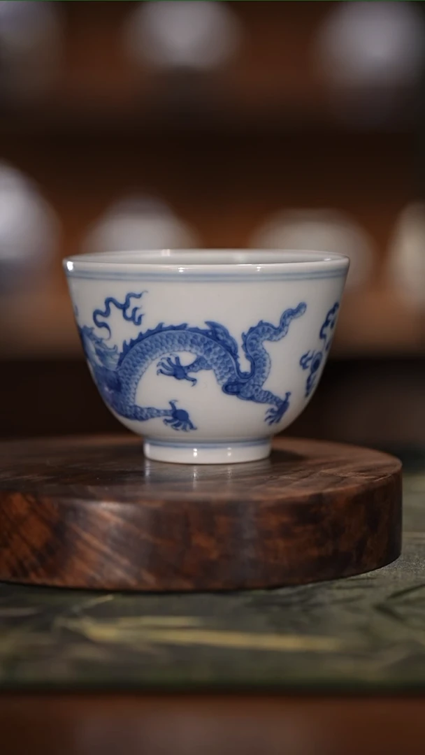 【闪购商品】古官青玉 双龙暗刻海水纹