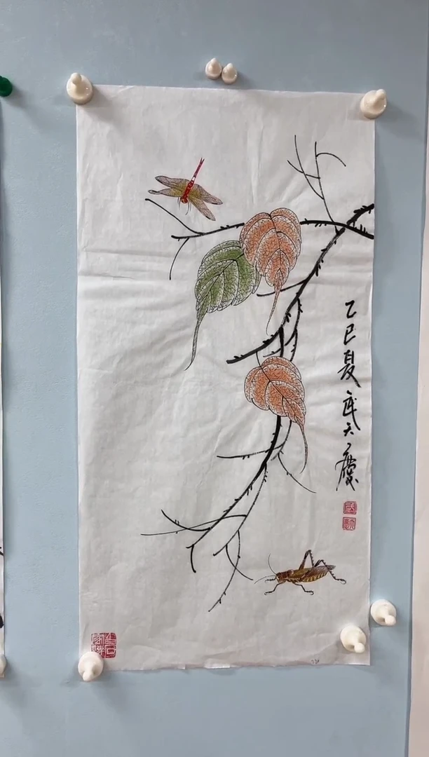 国画武天庆老师贝叶草虫