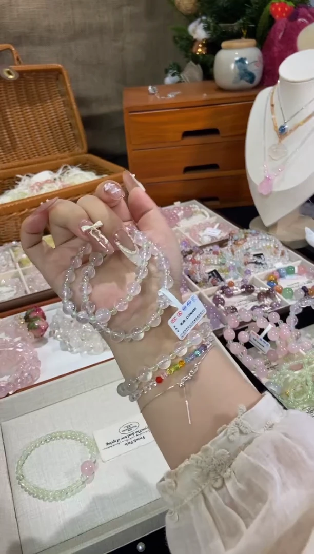 水晶手链未镶嵌孤品捡漏均匀瑕疵介意勿拍