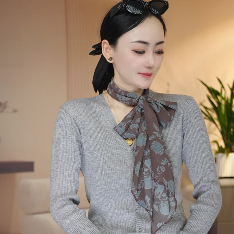 p13 【复古玫瑰】 乔其双绉25*130左右精致小飘带