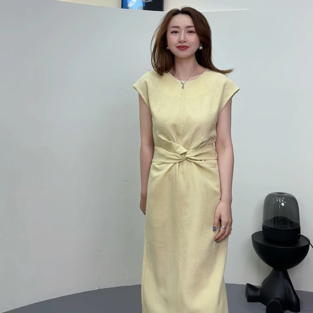 2025夏季新款女装高级极简老钱风显瘦气质连衣裙