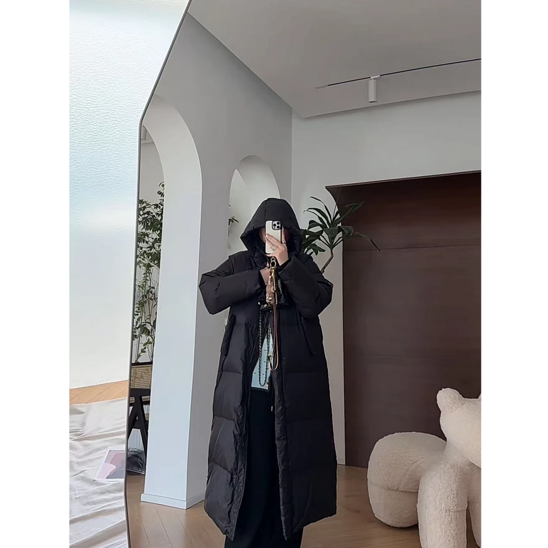 【瘦瘦】温度骤降-大码新标90白鸭绒连帽拉链大被子羽绒服S02107