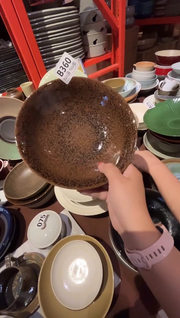 碗b360松木柴烧釉深盘