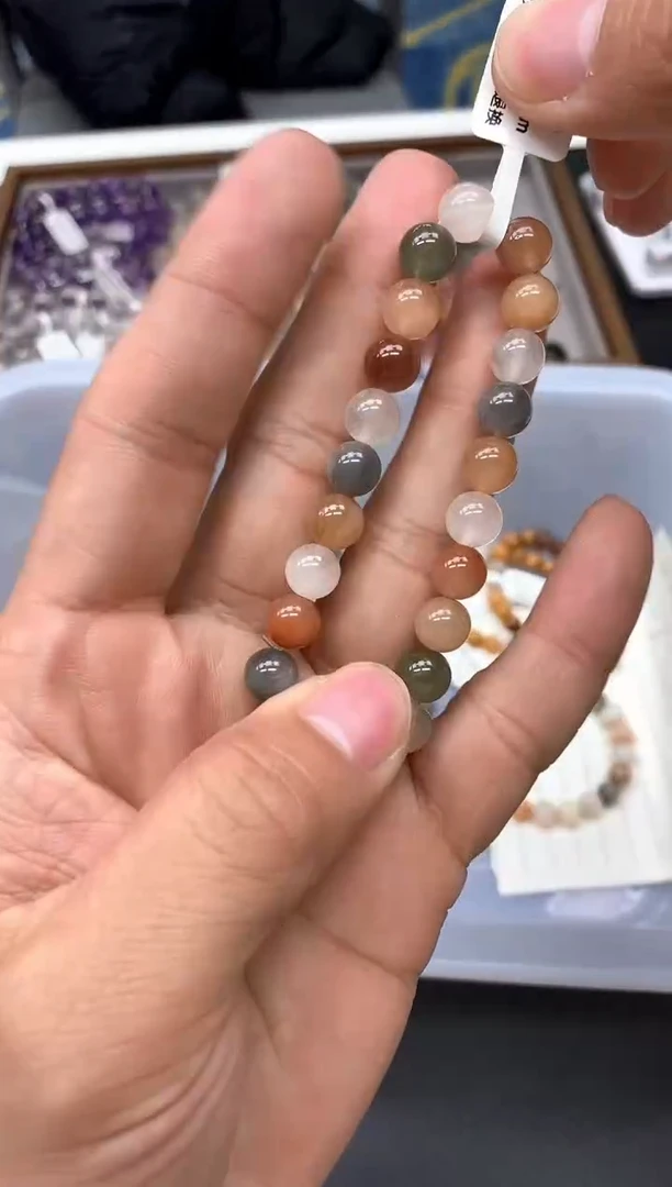 未镶嵌手串水晶8彩兔毛8mm