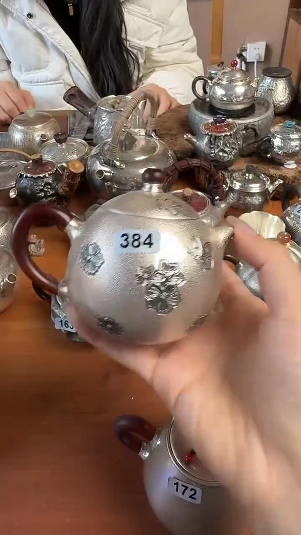 板娘的茶 纯手工 160ml/123g纯银茶具384