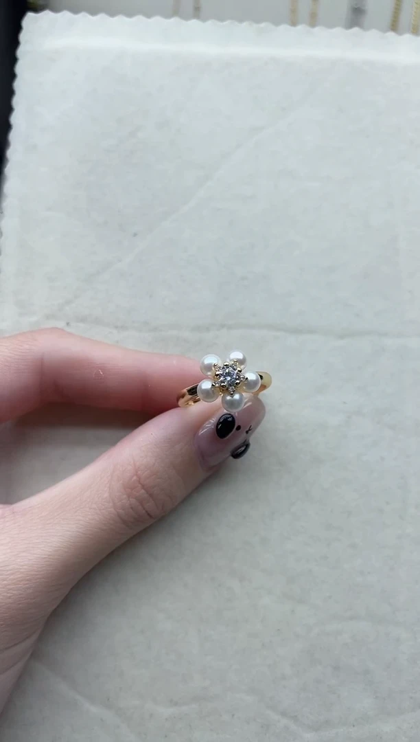 【闪购商品】淡水珍珠戒指银S925镶嵌18