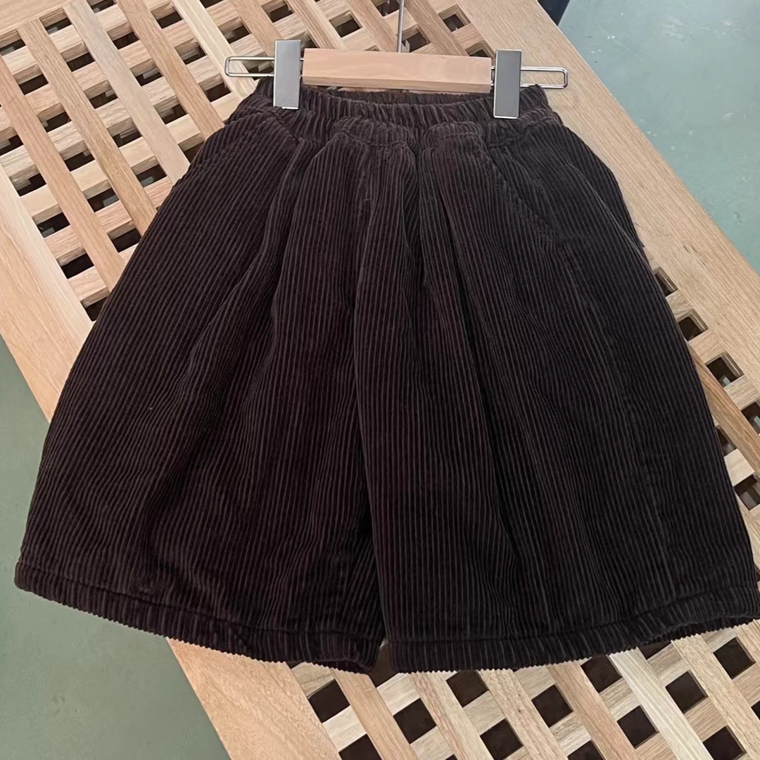 【歪歪妞童装】241851儿童加厚灯芯绒阔腿裤