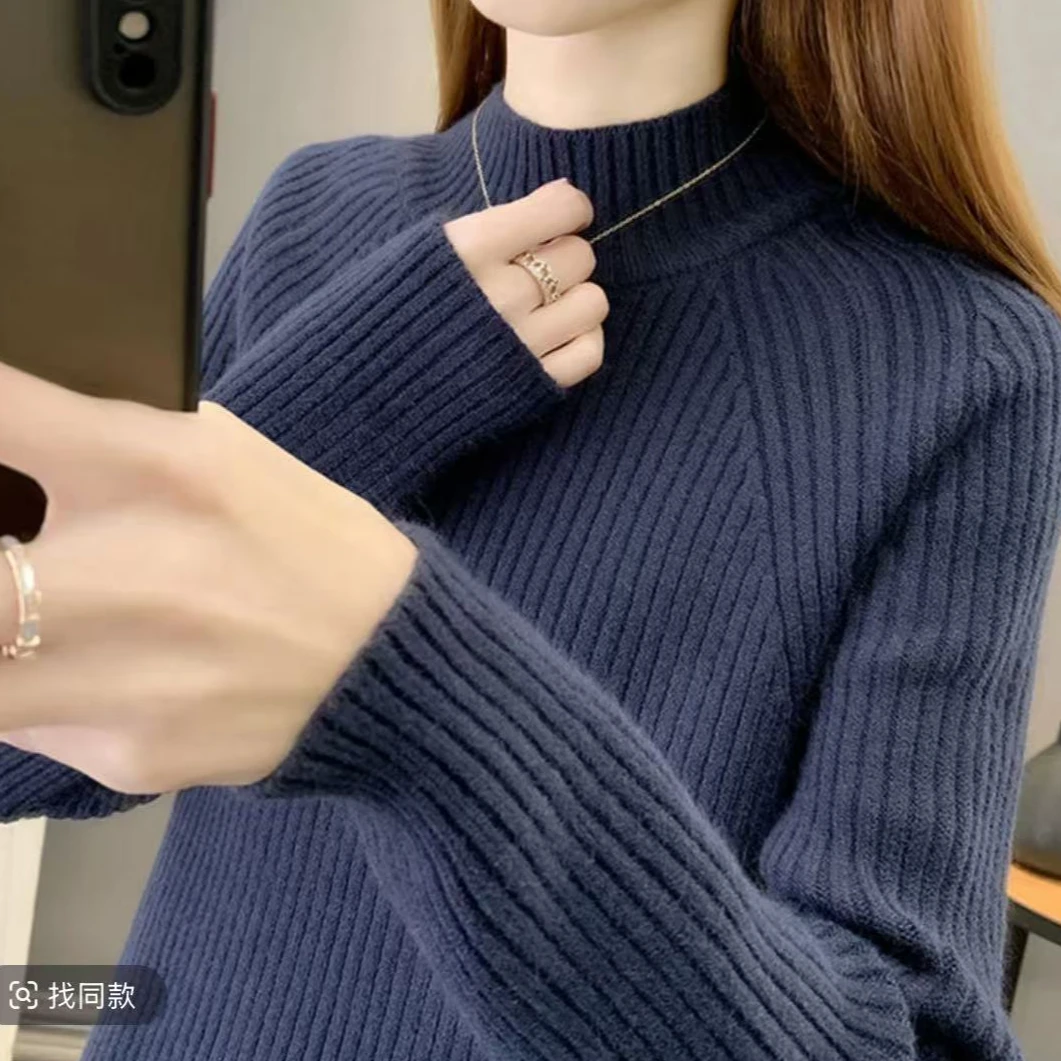 298#长袖半高领毛衣秋冬新款针织衫5 27