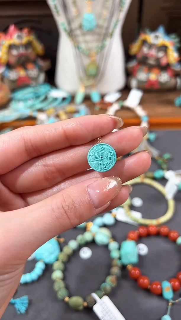 【闪购商品】绿松石提溜18K金镶嵌绿松石提溜
