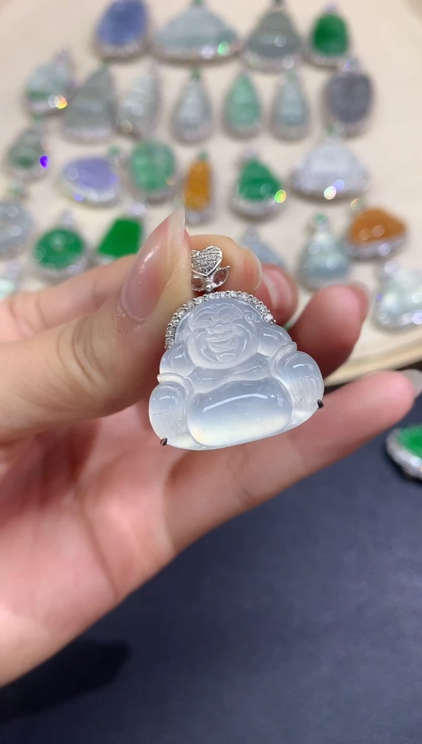 吊坠(不含链)18K金镶嵌翡翠吊坠(不含链)|13800