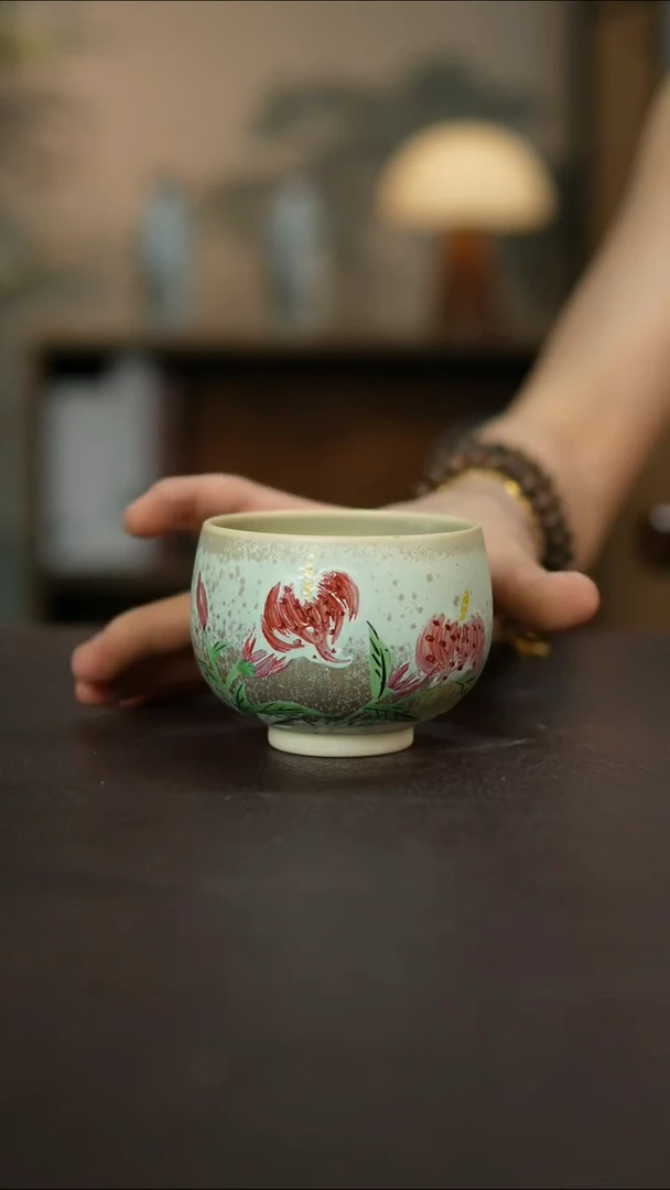 杯景德镇陶瓷杯碗柴烧多人微瑕