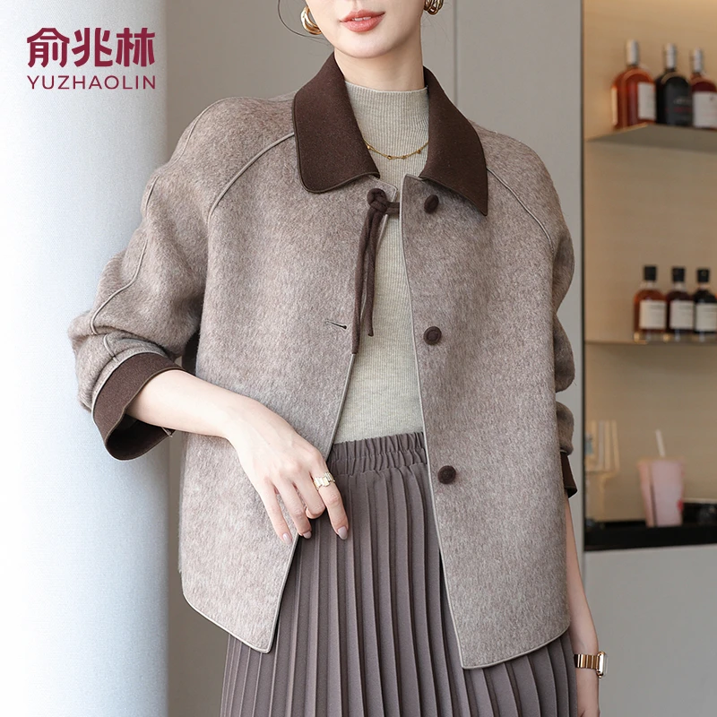 【俞兆林】妈妈装外套时尚贵夫人双面呢大衣春秋装新款上衣