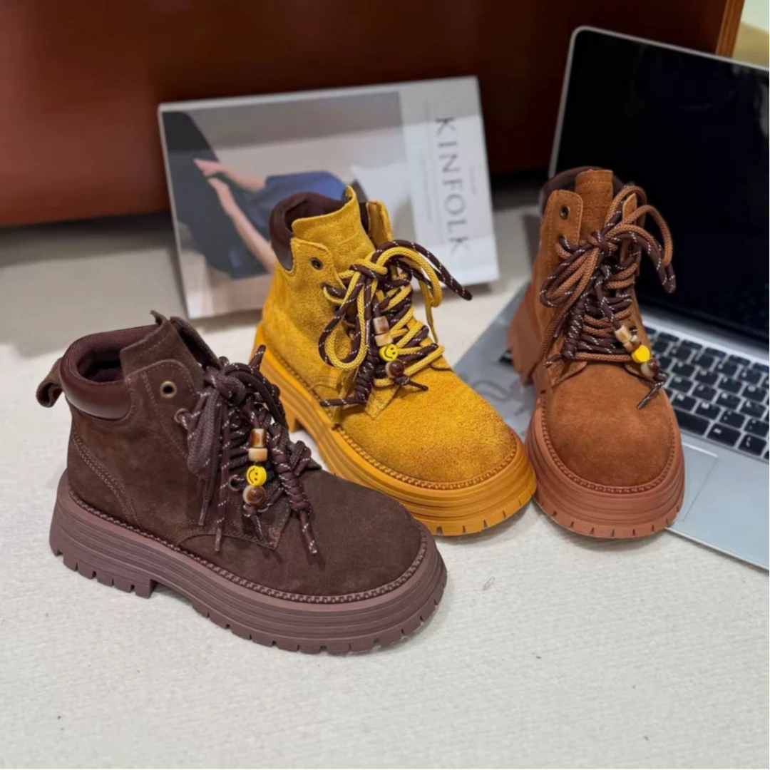 【芙俪兰】秋季新款英伦风马丁靴增高厚底袋鼠靴复古短靴FLL0805-2