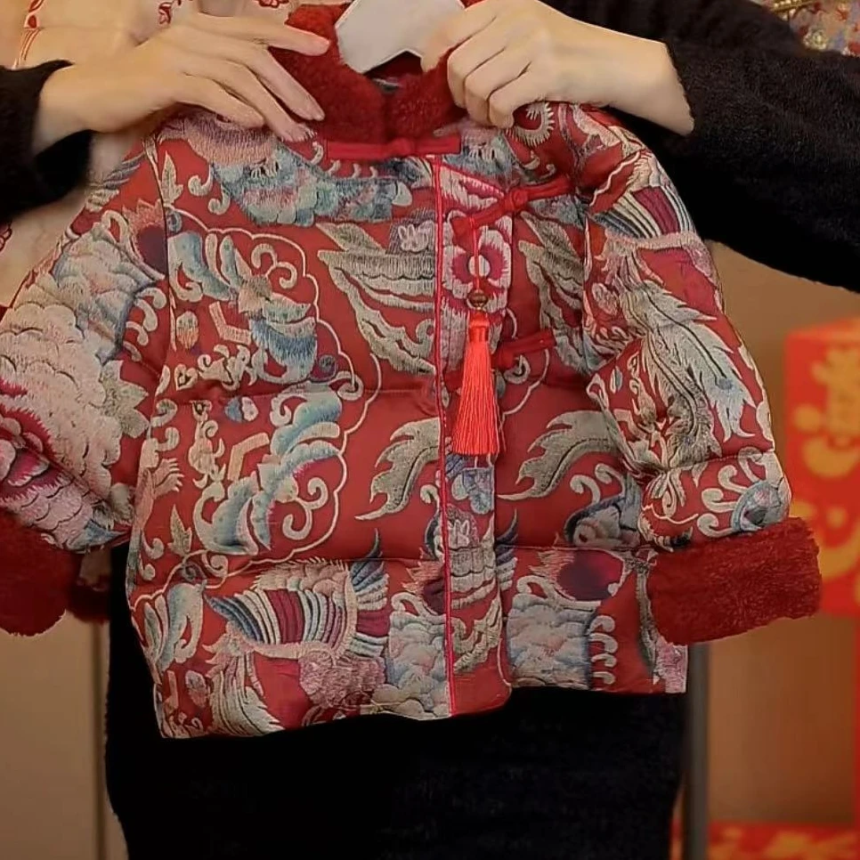 【龙凤福贵】百伊原创2024冬季男女童拜年服年装棉服MJD243447