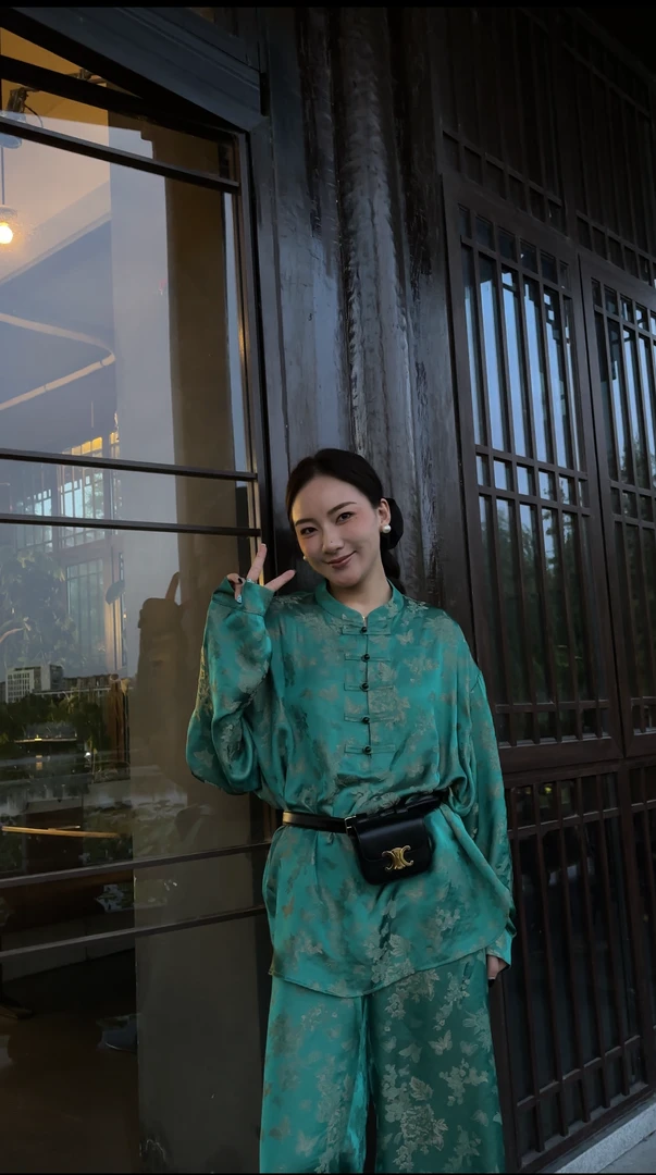 JJ.RICH 夏季新款新中式国风独特气质复古别致提花套装