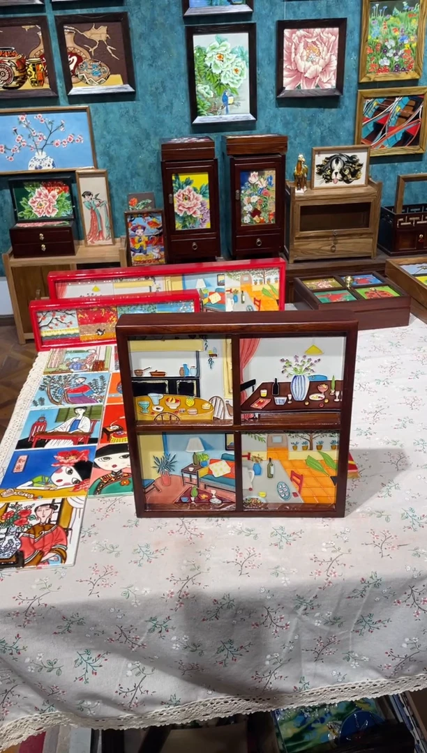 陶瓷四宫格画框单木器