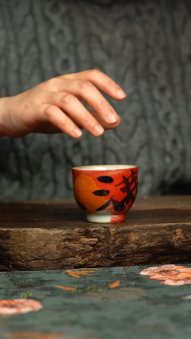【闪购商品】杯釉下彩手工手绘同款陶器