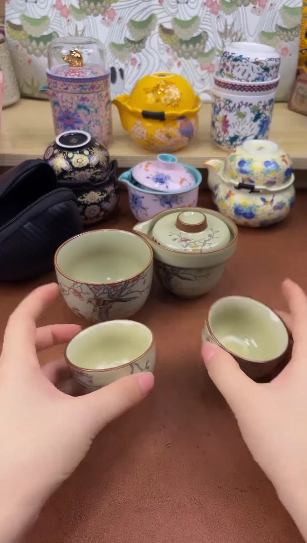 陶陶瓷茶具摆件旅行套组