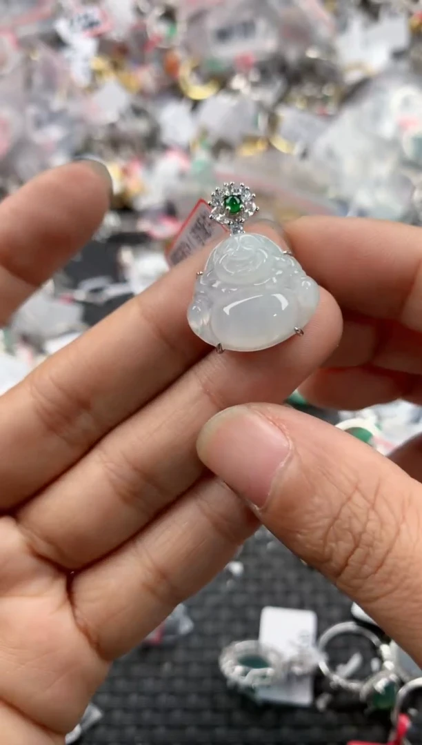 银S925镶嵌戒指翡翠1010---1