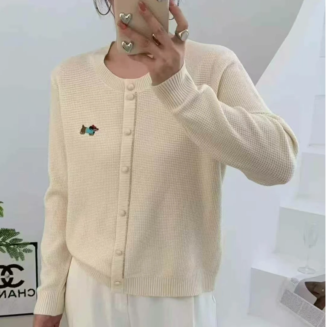 针织衫常规袖毛衣百搭纯色时尚网红小狗25673气质