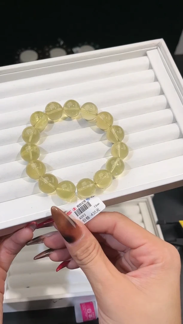 【闪购商品】水晶手链未镶嵌多样性发一黄泡泡15mm