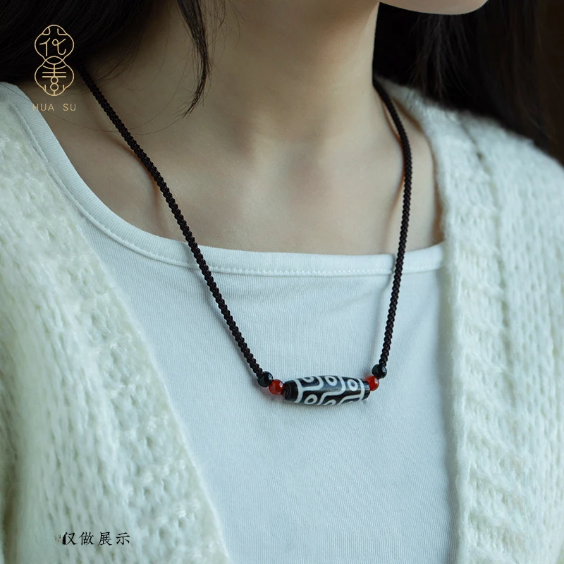 时尚挂绳锁骨链横穿吊坠挂绳手工编织绳男女款民族风吊坠绳