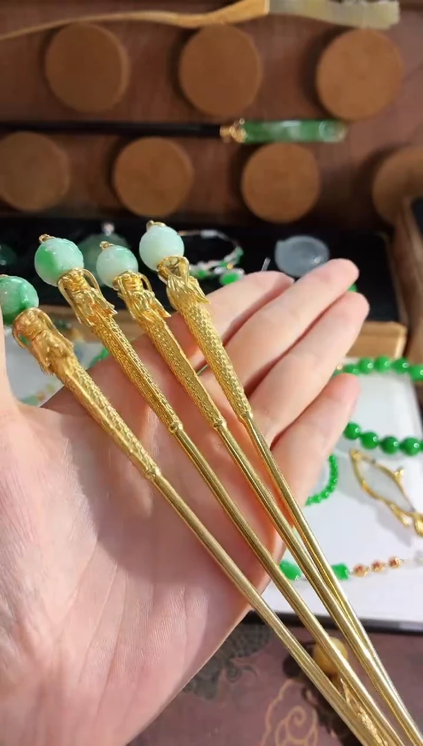 翡翠银S925镶嵌吊坠(不含链)发簪 多样性发货 发其一