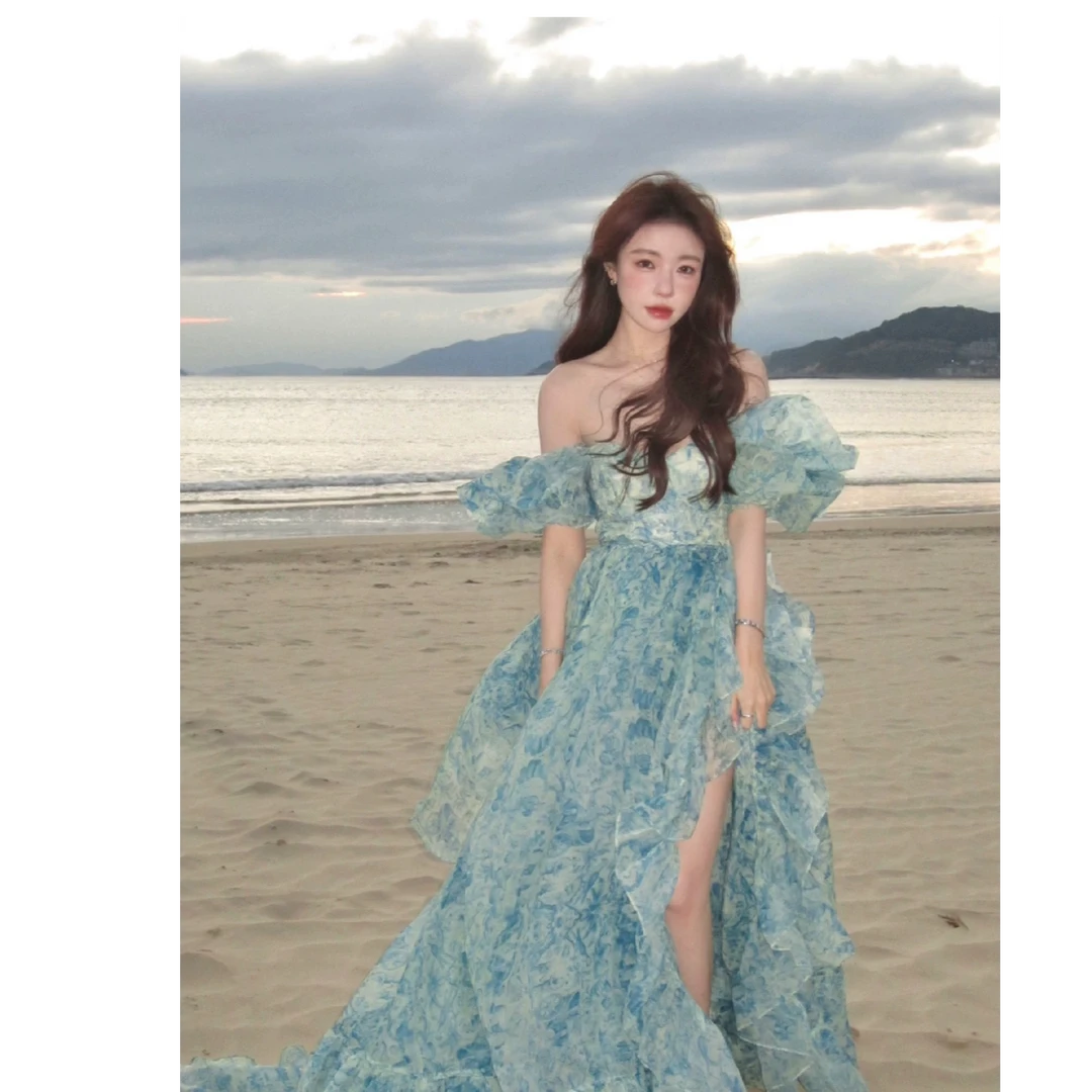 茶歇法式气质海边度假连衣裙仙女超仙高级感公主长裙夏季