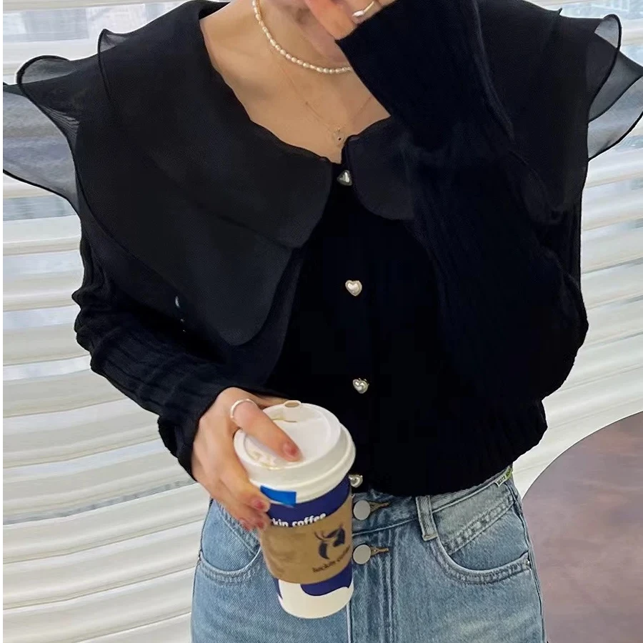 女款毛衣娃娃领长袖时尚百搭