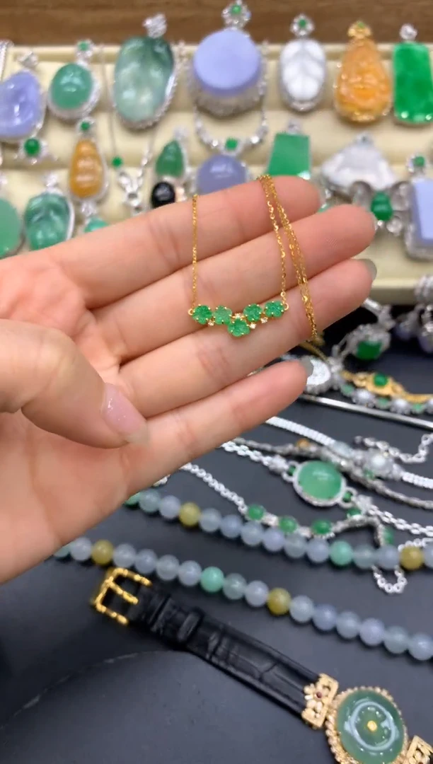【闪购商品】翡翠颈饰18K金镶嵌108-中国好珍宝