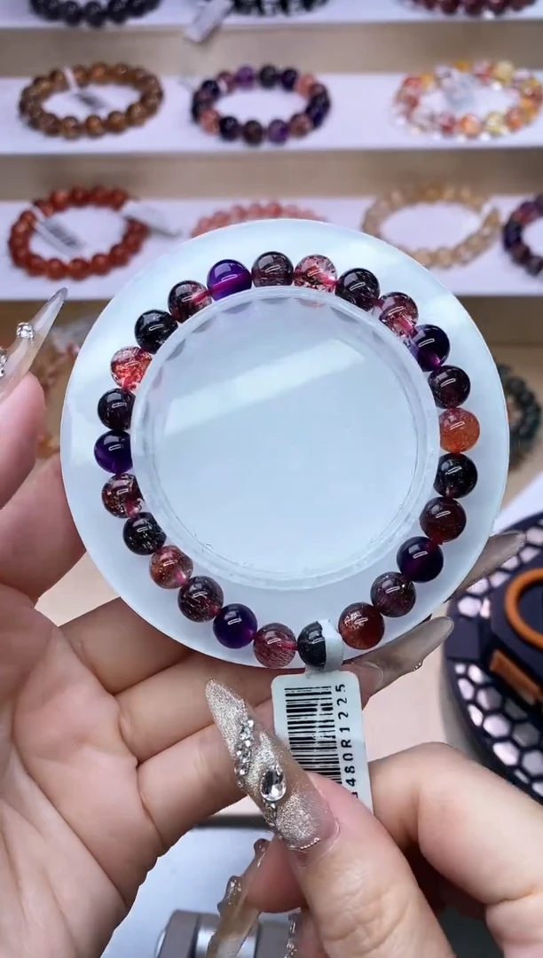 【闪购商品】水晶手链未镶嵌黑加仑超七单圈7m+