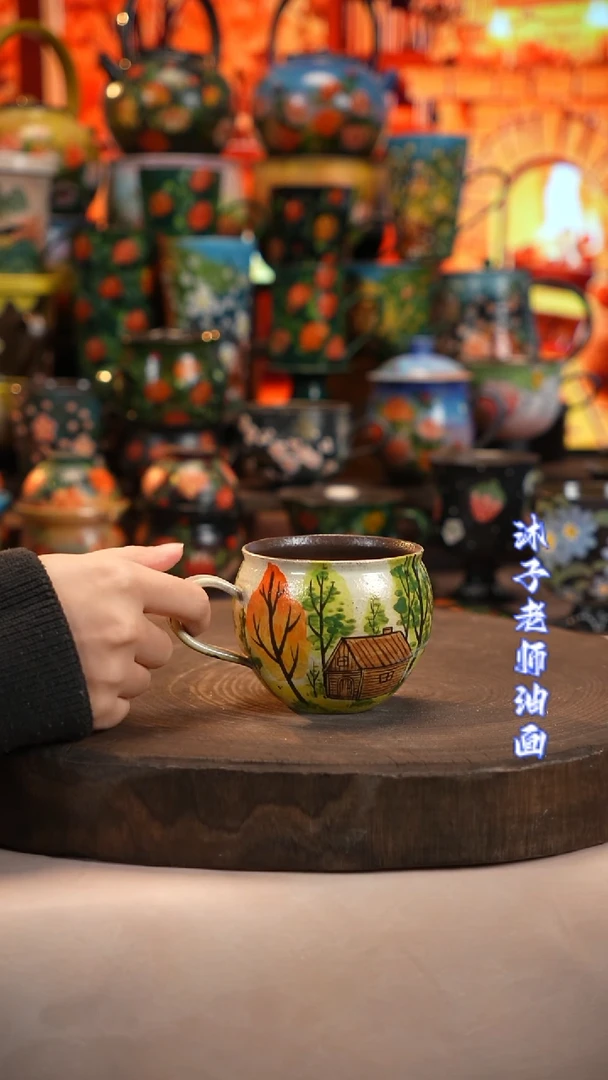 油画   釉下彩  杯子