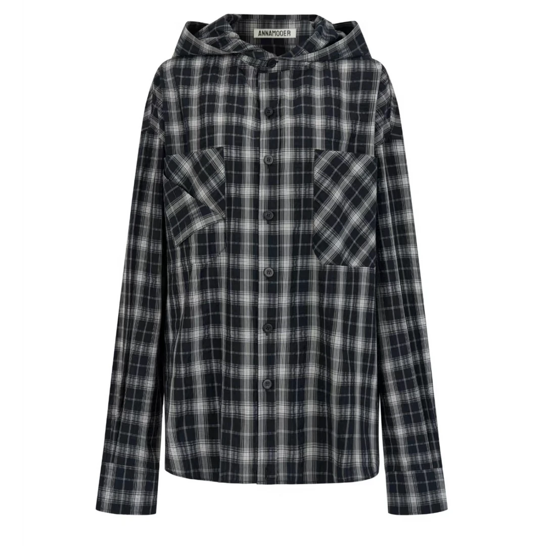 ANNAMOOER格子连帽衬衫