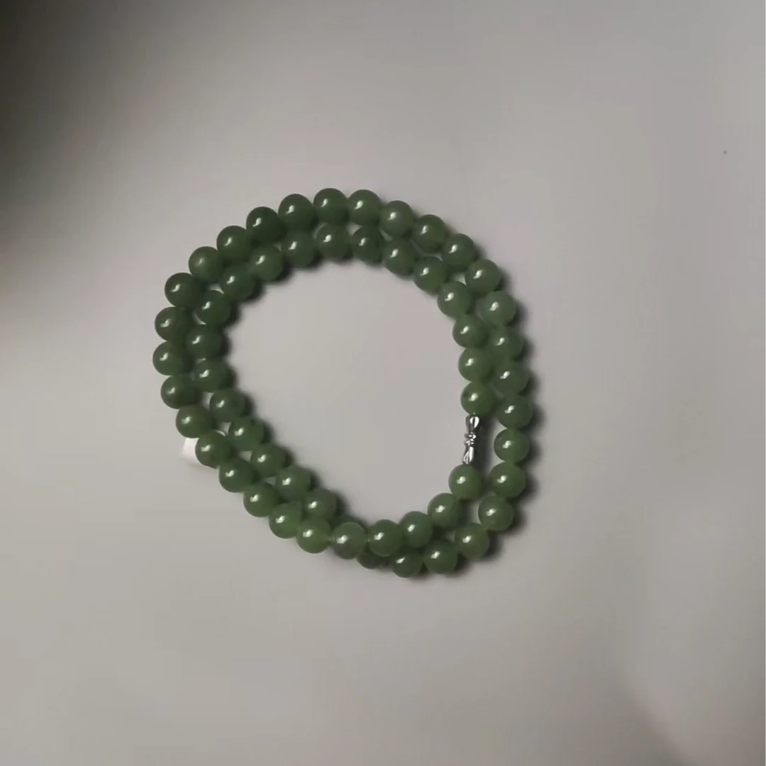 和田玉---圆珠项链2723