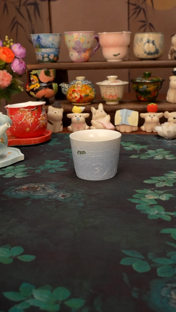 壹心 仙女蓝玫瑰猪口杯