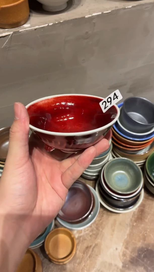 瓷片静294郎红小碗1个
