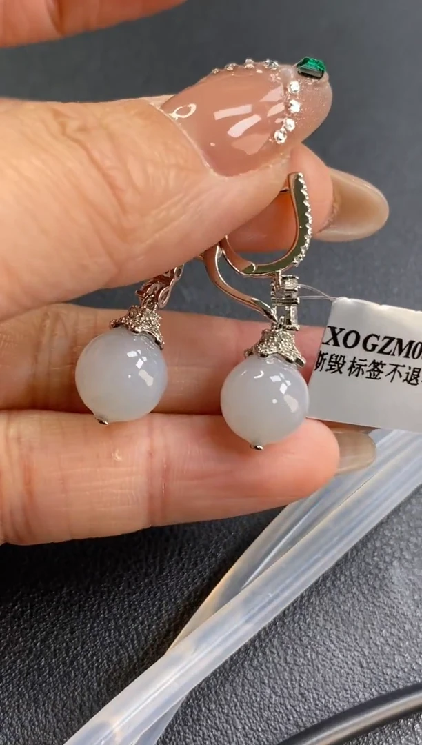 颈饰银S925镶嵌翡翠净货16315